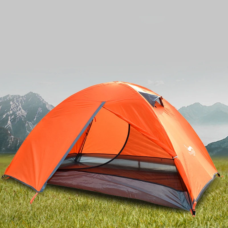 Outdoor camping tent Waterproof Windproof Backpacking Tent  2 Person Double Layer Portable Handbag for Hiking Travelling