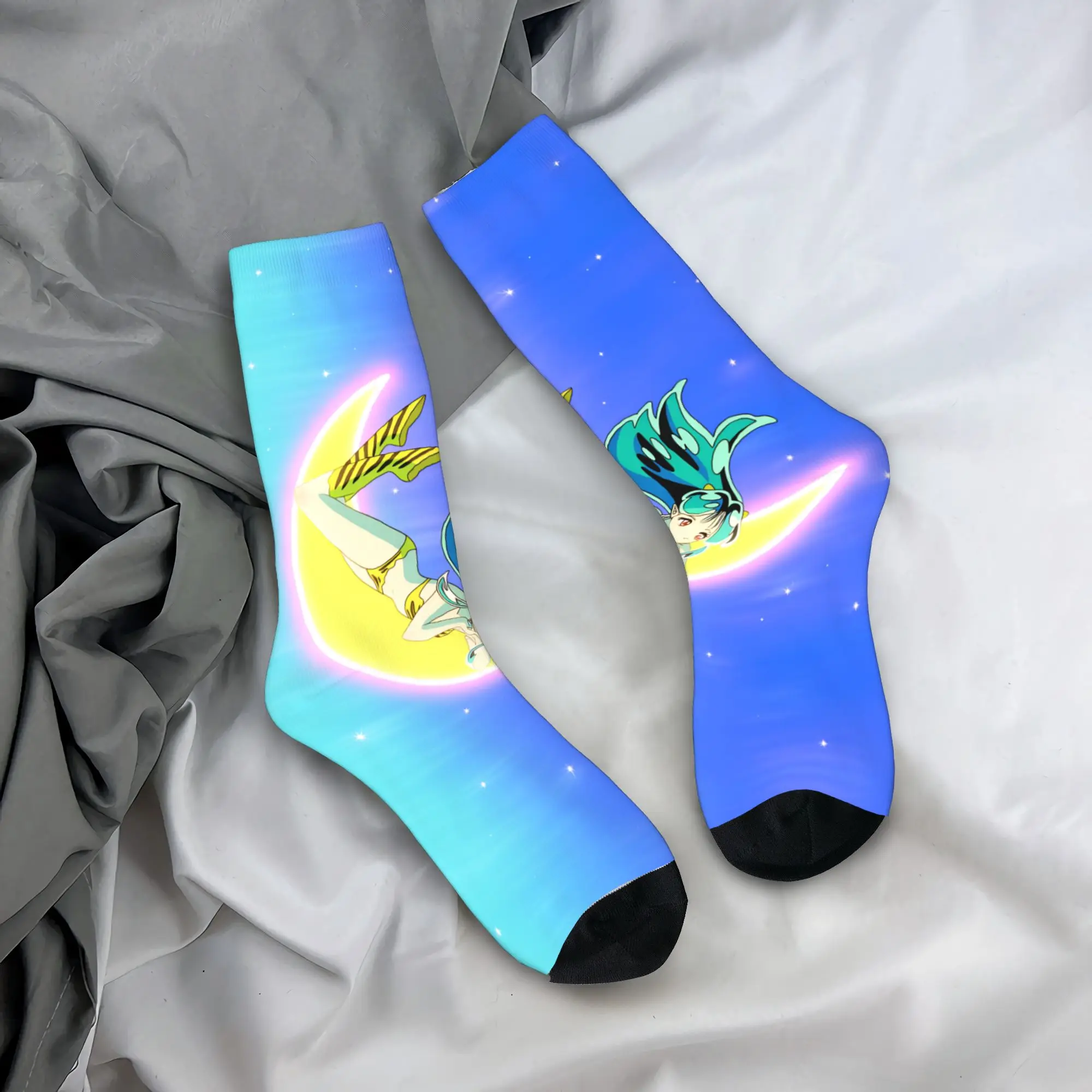 

Носки Urusei Yatsura Moon, модные зимние противоскользящие мужские носки, мягкие дышащие дизайнерские носки для бега