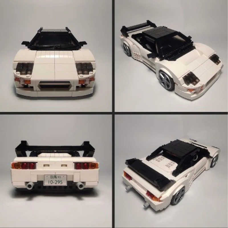 MOC- 158120   Nieuwe witte Supercar Racing bouwsteenmodel 1102-onderdelen jubileumjongen kinderen verjaardag bouwstenen speelgoedcadeau