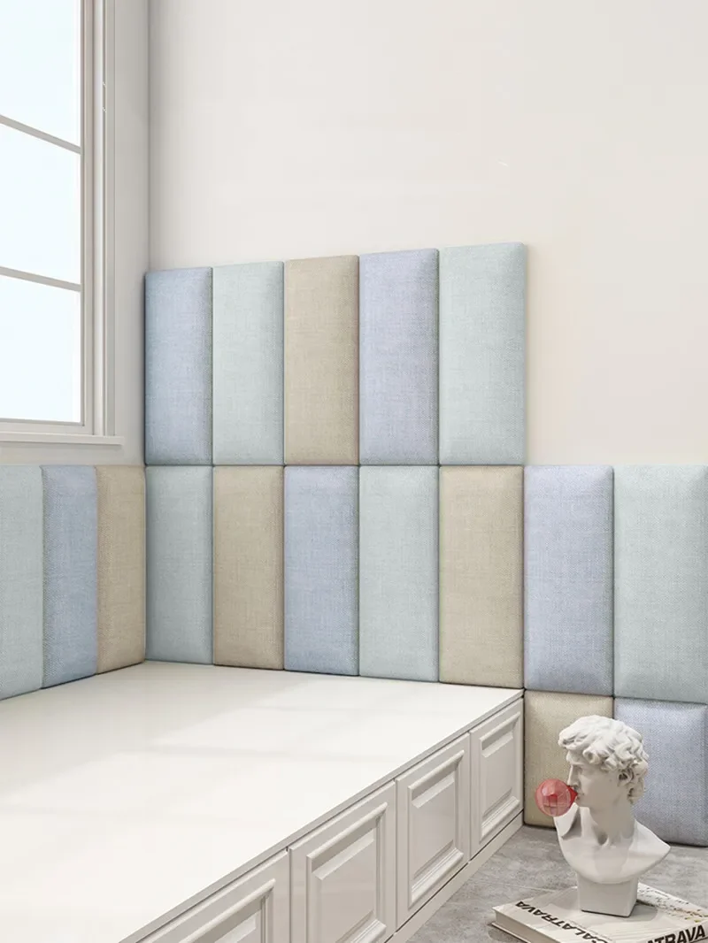 寝室の装飾用の衝突防止フロントパネル,ソフトパッケージ,子供部屋用の3Dウォールステッカー,ベッドヘッドボード,粘着性,カスタマイズ,畳