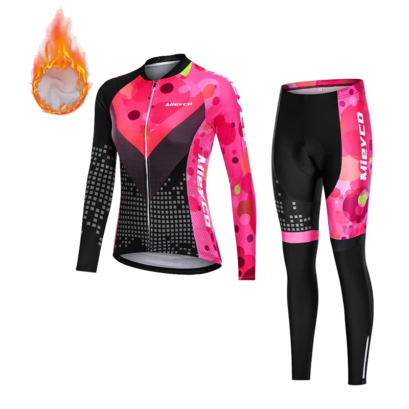 Cycling Jersey Set for Women, Road Bike, Winter Fleece Bicycle Clothing, MTB Women's Tracksuit, Triathlon Accessories, 2025