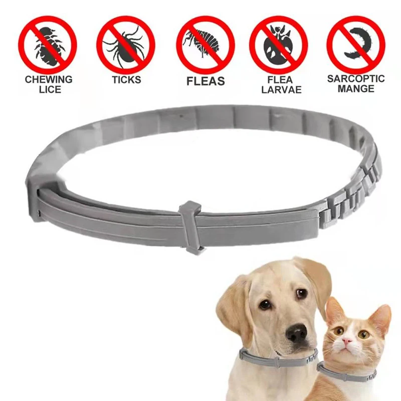 

Flea collar for dogs and cats adjustable collar pet in vitro deworming ring flea collar