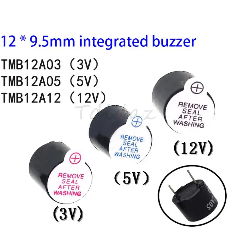 10PCS 3v 5v 12v Active Buzzer Magnetic Long Continous Beep Tone 12*9.5mm new and original