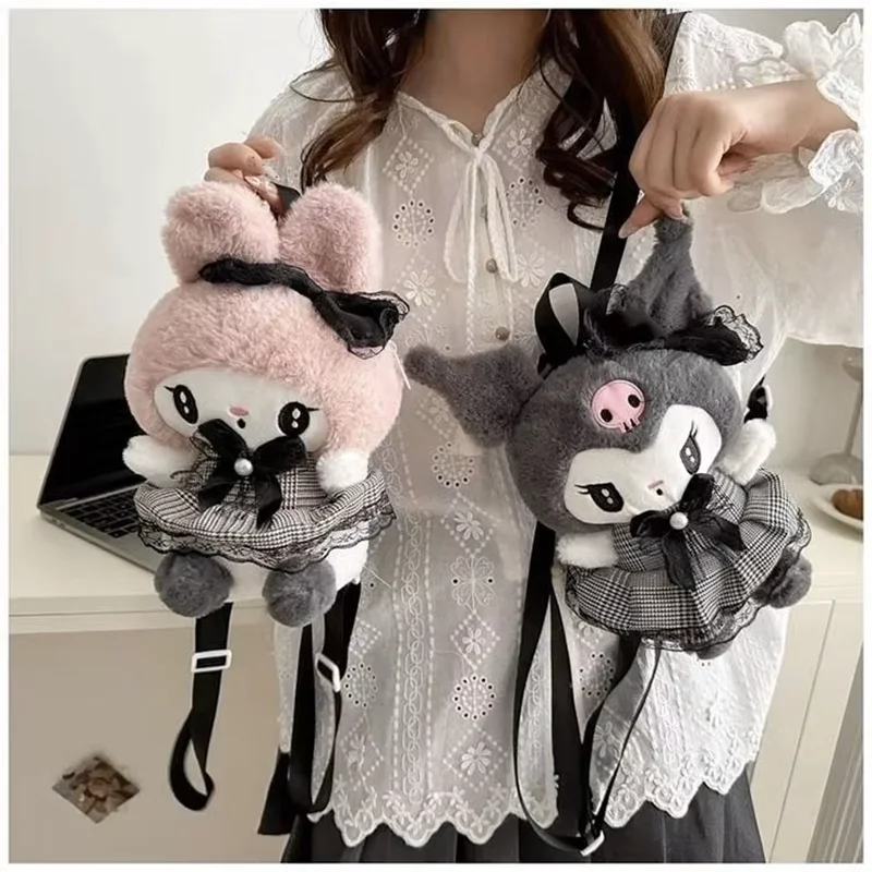 Zaino Melody Zaino stile Lolita carino Zaino in peluche cartone animato Kuromi Regalo di Natale stile ragazza dolce