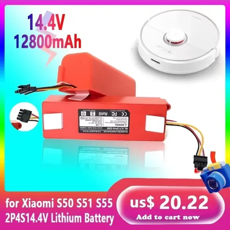 14,4 V 12800 mAh Robotic Staubsauger Ersatz Batterie Für Xiaomi Roborock S55 S60 S65 S50 S51 S5 MAX S6 teile