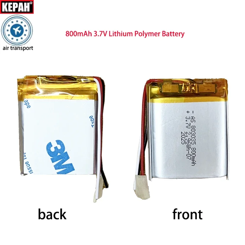3.7V, 803035 800mah Polymer lithium battery,for MP3,MP4,MP5,GPS,radio,power bank,mini speakers,bicycle taillights,LED lights,fan