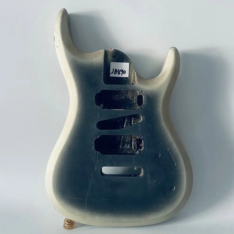 

jB890 Silver olor Edge Black 7 String Electric Guitar Body Unfinishing in Solid Basswood HSH Pickups for Replace DIY Damages