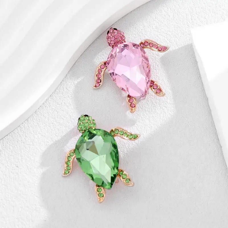 Fashion Luxury Rhinestone Animal Turtle Brooches Pin For Women Party Clothing Jewelry Accessries Gifts