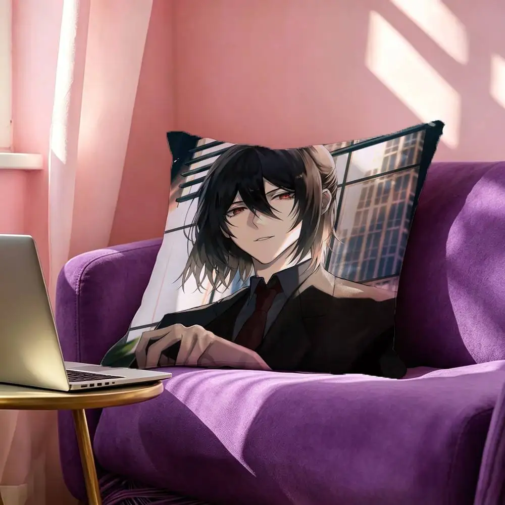 Anime Cool Fyodor D From Bungo Stray Dogs Square Double-Sided printed Pillow Case Bedroom Bedside Pillow Sofa Cushion Cover