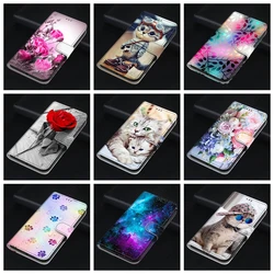 S24 Plus custodia a portafoglio per Samsung Galaxy S24 S23 Ultra A54 A24 A05 A15 A25 A35 A55 5G custodie Cute Cat Dog Flip Cover in pelle