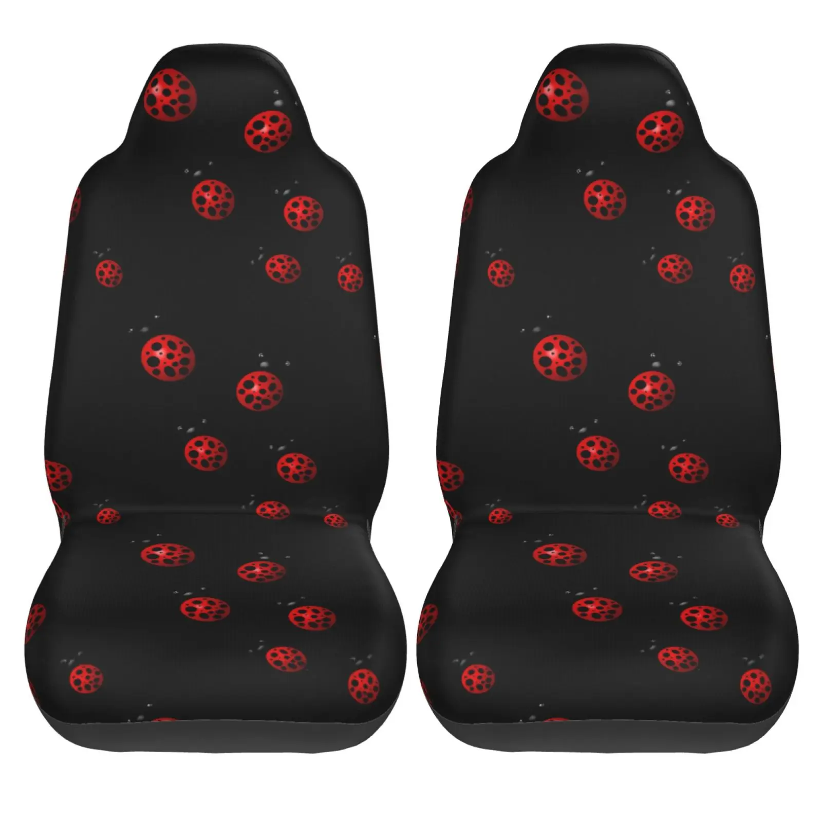 Art Ladybug Tracks Pattern 2 Pieces Covers Front Car Seat Universal Protector Cushion Cover Saddle Comfort Covers Fit Most Car