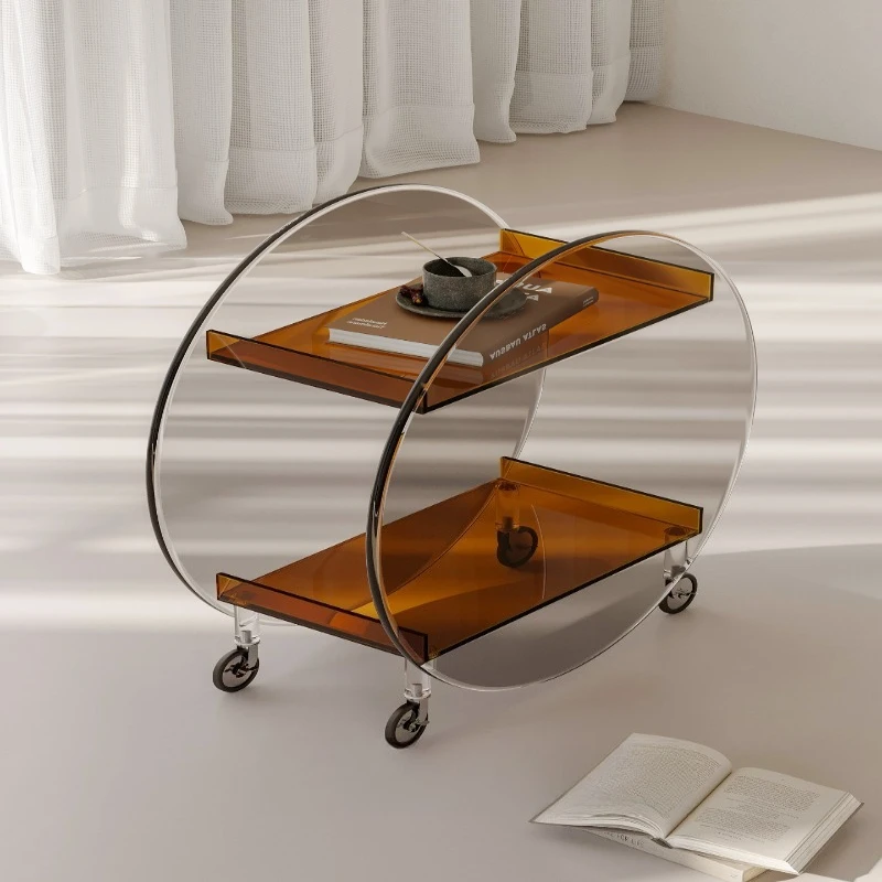 

trolley sofa side table, mobile shelves, household coffee table round dining car snack storage