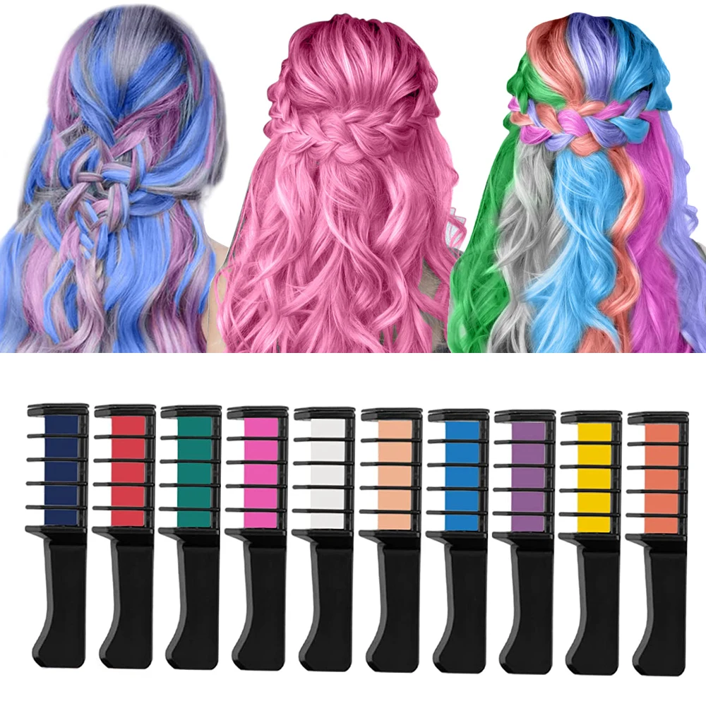 1Pcs Hair Color Chalk Dyes Comb Professional Hair Mascara Temporary Hair Dyeing Mini Chalks Personal Use Salon Hair Styling Tool