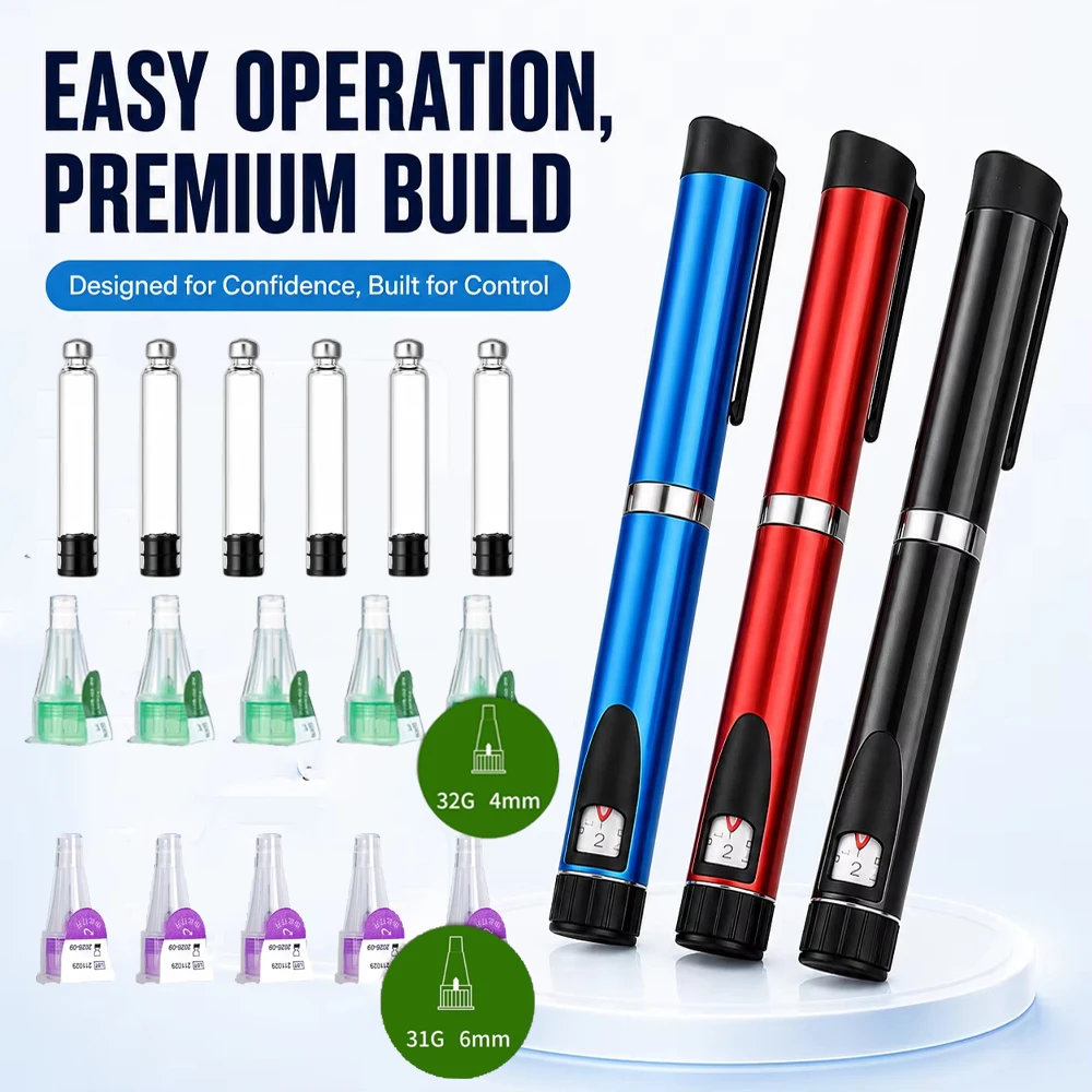 V3 Reusable Peptide Pen 3ML Insulin Injector with Refillable Design Dose Control Home Use Injection Pen for Diabetes Management