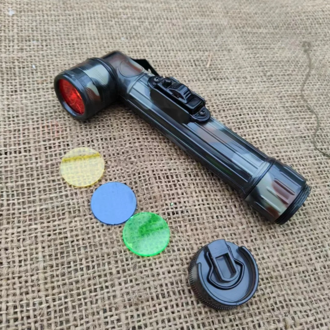 L-type Plastic Multi-lens Flashlight Black