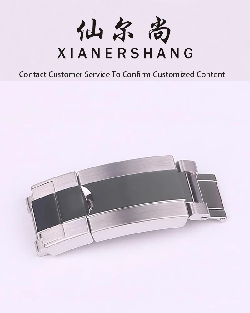 

XIANERSHANG Men Custom R-olex DAYTONA Original Watch Clasp 16MM 904L Stainless Steel Safety Buckle Adjust Folding Watch Buckle