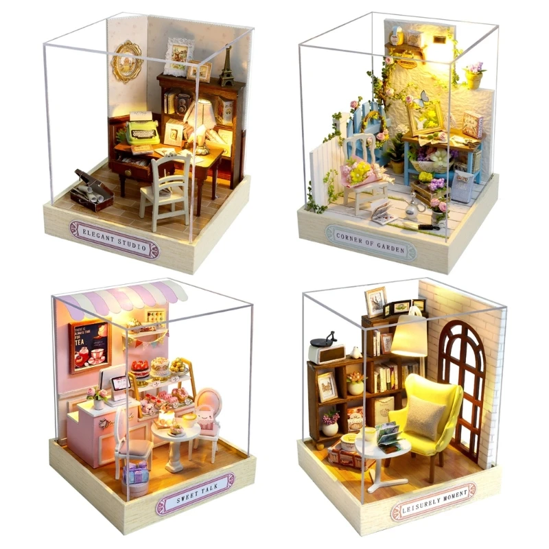 Nova casa bonecas diy kits móveis miniatura mini artesanato artesanal pequena casa