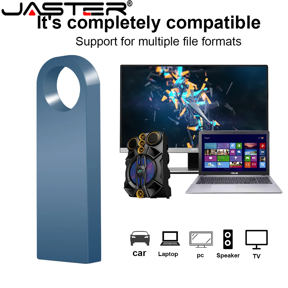 Clearance_High Speed USB 2.0 Flash Drive 128GB Metal Gold Pen Drive 64GB Memory Stick silver 32GB Free Keychain Business Gift image 3