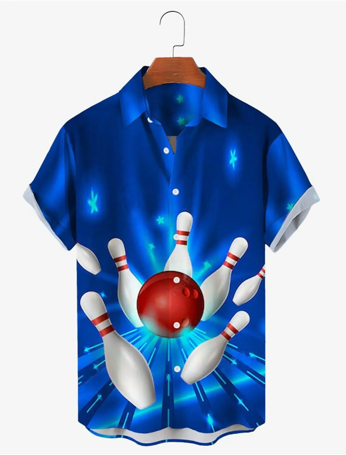 Men\'s Shirt Bowling 3D Print Men\'s Clothing Oversized Summer 2024 New Travel Hawaii Beach Hawaiian Harajuku Short Sleeves Shirt