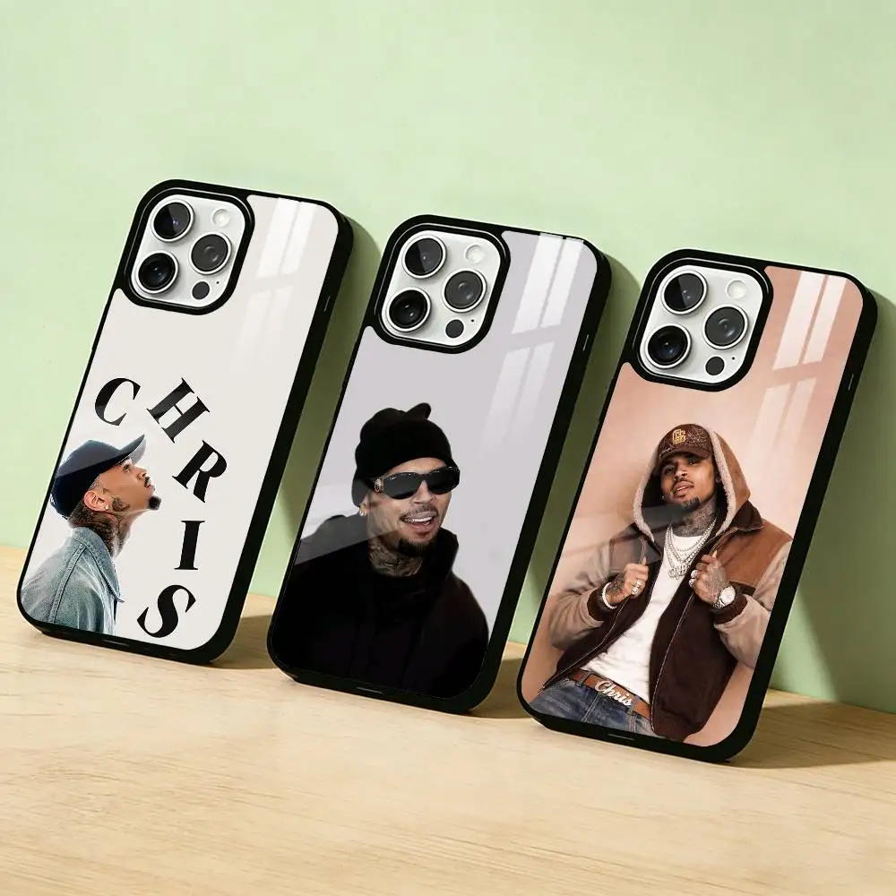 

AAA C-Chris Brown 11 Phone Case For iPhone 17,16,15,14,13,12,11,Pro Max,Plus Candy Silver Cover