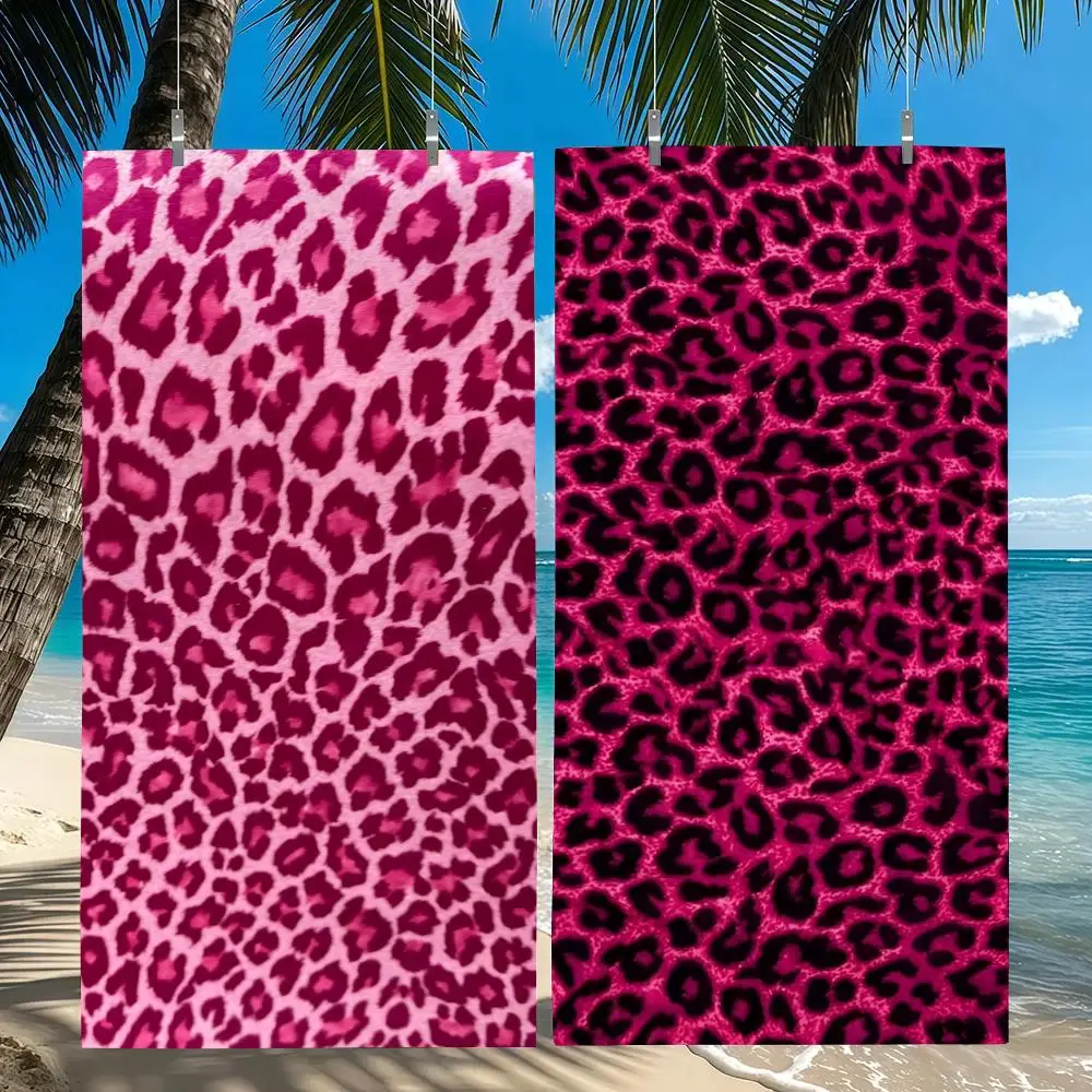Pattern P-Pink Leopard Lip Print Towel Towel Beach Towel Oversized Quick Dry Towel Absorbent Soft Swim BeachTowels for Men Women