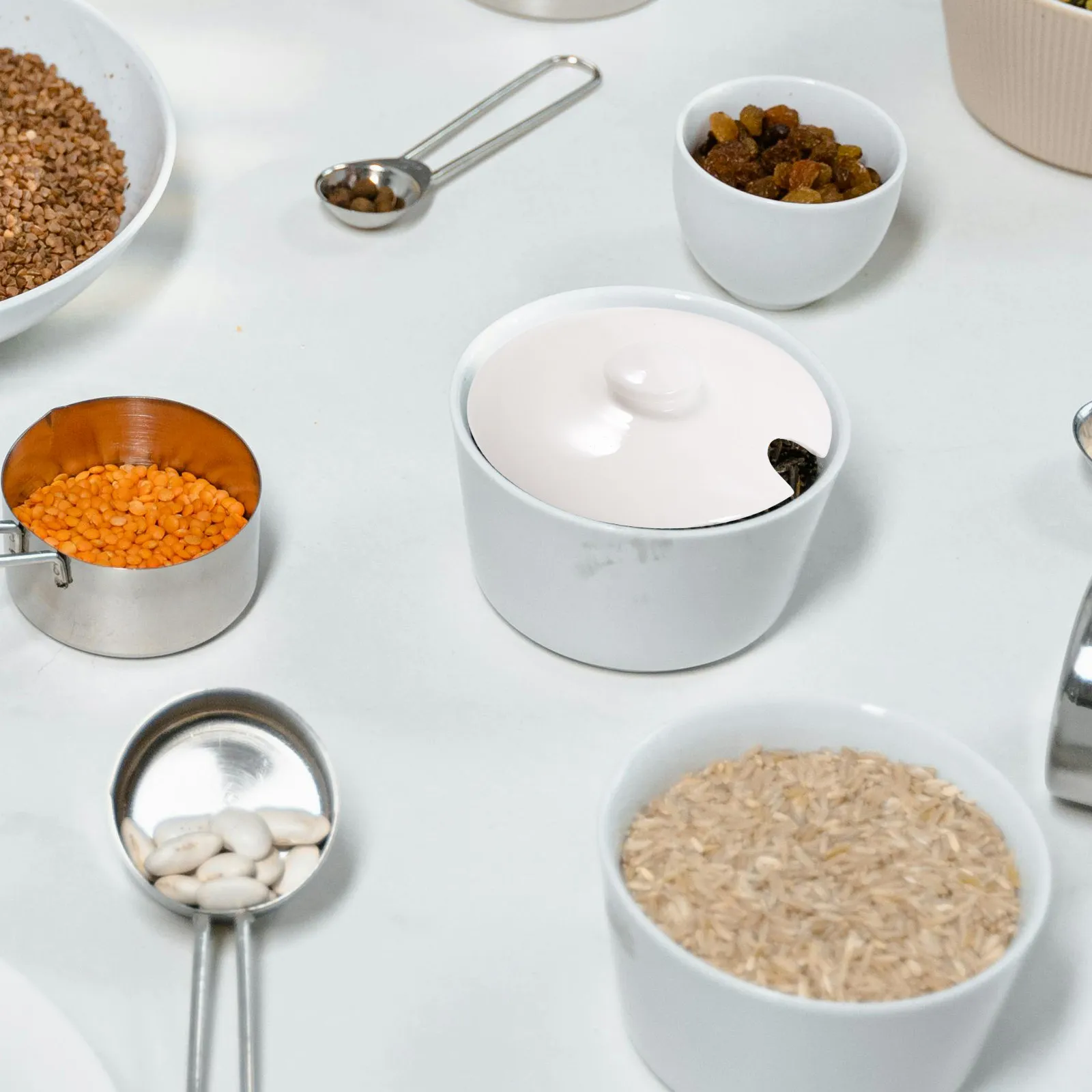 Ceramic Seasoning Jar Lid Universal Fit Easy Clean Spoon Hole Kitchen Jar Replacement Cover Ceramic Bottle Cover - view 3