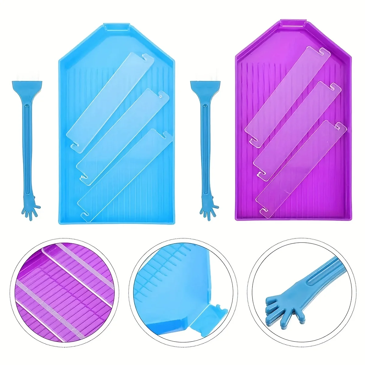 1 Set 5D DIY Diamond Painting Cross Stitch Multi Purpose Tool Dividing Drilling Plate With Slot Storage Box Baffle
