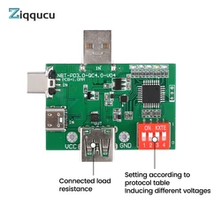 PD/QC3.0 2.0/PPS Deception Fast Charge Trigger Module Aging Board Test Board Adjustable Dial Code USB Type-C 5V9V12V15V20V