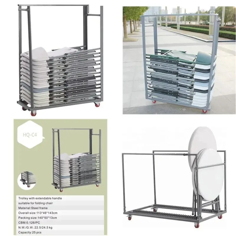 Hongqiao Outdoor Dining Table Trolley Banquet Chair Steel Frame