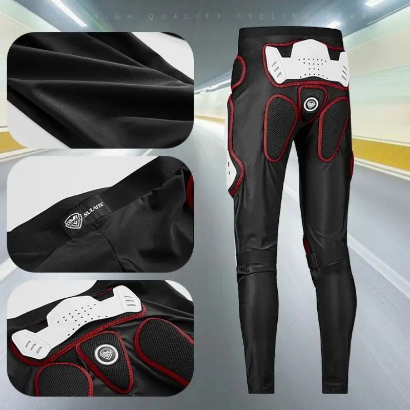 Sulaite Summer Breathable Motorcycle Armor Pants Men Women Motocross Impact Pants Riding Trousers Elastic Lycra Fabric