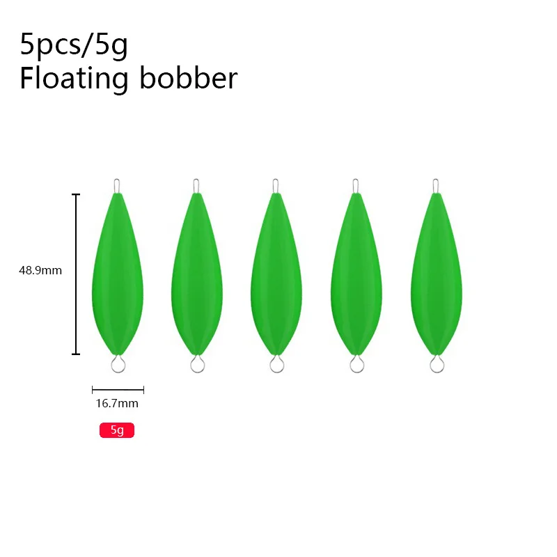 5 Stück schwimmender/sinkender Bobber 3,2–12 g Angeln Easy-Throw Fishing Sinker Fliegenköder-Zubehör