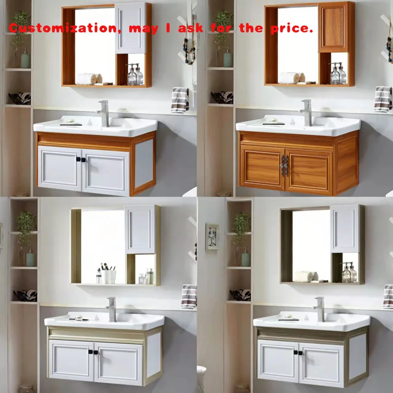 custom.Aluminum Vanity Cabinet Cheap Wall Mounted Bathroom Wash Basin Vanity Furniture Bathroom