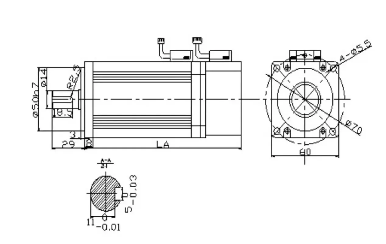 Single Phase  Servo Motor with Matching Servo Driver Set 0.2kw Model 60ST-M00630 Industrial Automation Control Equipment