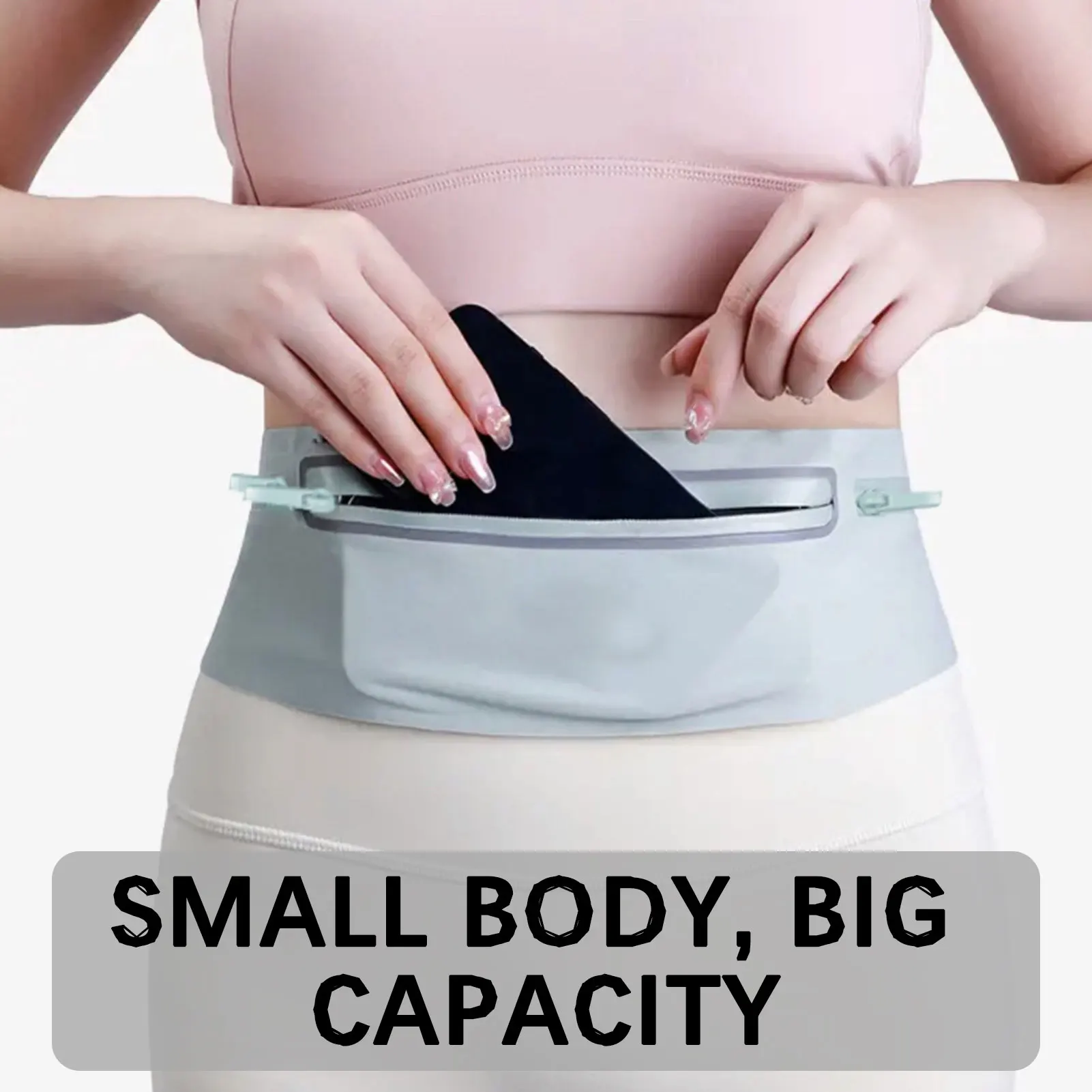Running Belt Waist Pack for Men Women Outdoor Ultra-thin Run Belt with Pockets Adjustable Fanny Pack Jogging Runners Phone Bags