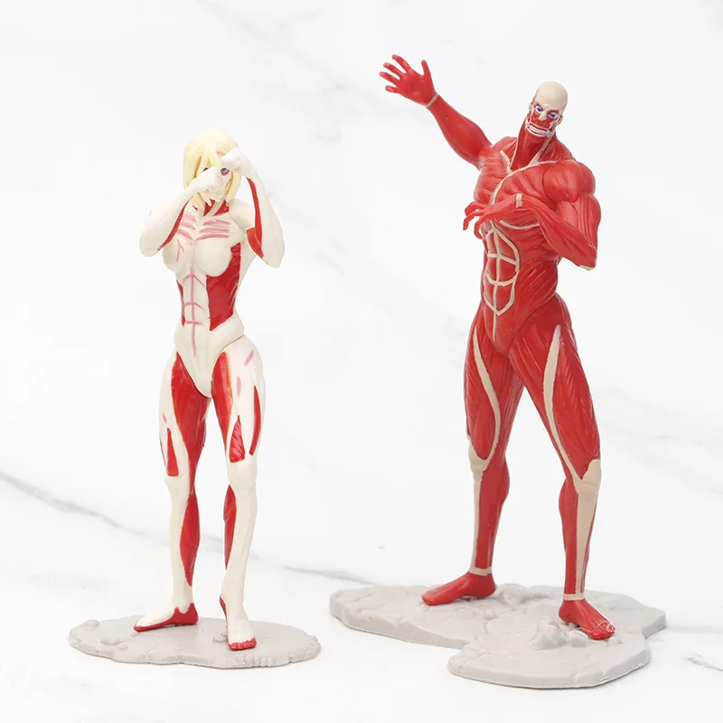 8pcs Attack on Titan Anime Figures Armored Colossal Titan PVC Action Figure Collection Model Desktop Decoration Toy Gifts