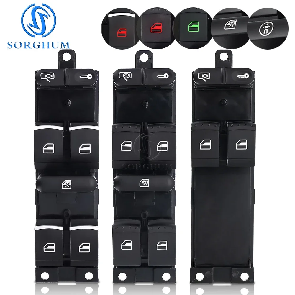 

SORGHUM Power Window Control Switch Button For Volkswagen Bora MK4 Jetta VW Golf MK4 Passat B5 Seat Leon 1J4959857 3BD959857