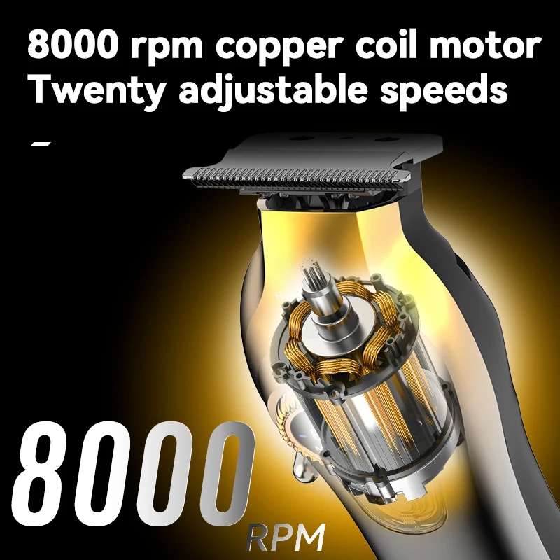 KEMEI المهنية الرجال النساء هدية مقصات الحلاق الكهربائية مقصات الحلاق عالية السرعة موتور شاشة LCD USB شحن KM-1677