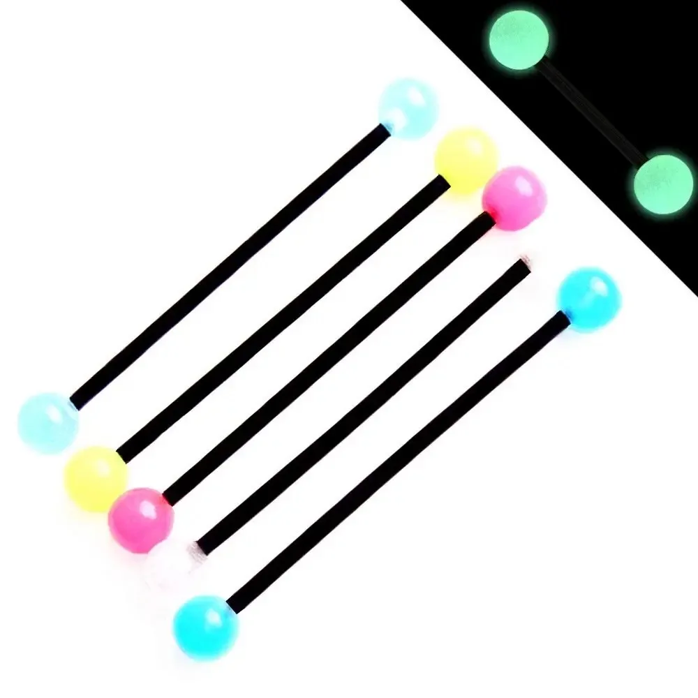 5 قطعة 14 جرام الاكريليك الصناعية سقالة الحديد توهج في الظلام مختلط اللون مرنة حلَق أذن مسمار ثقب #2