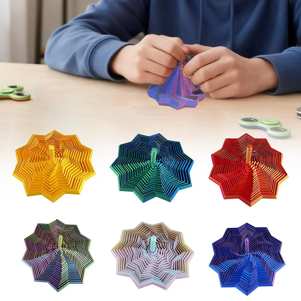 3Dプリント拡張折りたたみ多角形錯視六角形スパイラルおもちゃ、感覚ストレス解消集中力ボードゲーム