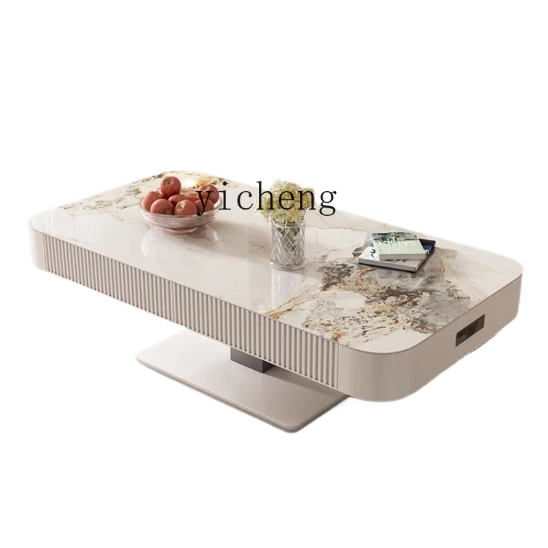 

ZK Electric Lifting Heating Coffee Table Heating Modern Small Apartment Multi-Functional Fire Coffee Table Two-in-One Dual-Use