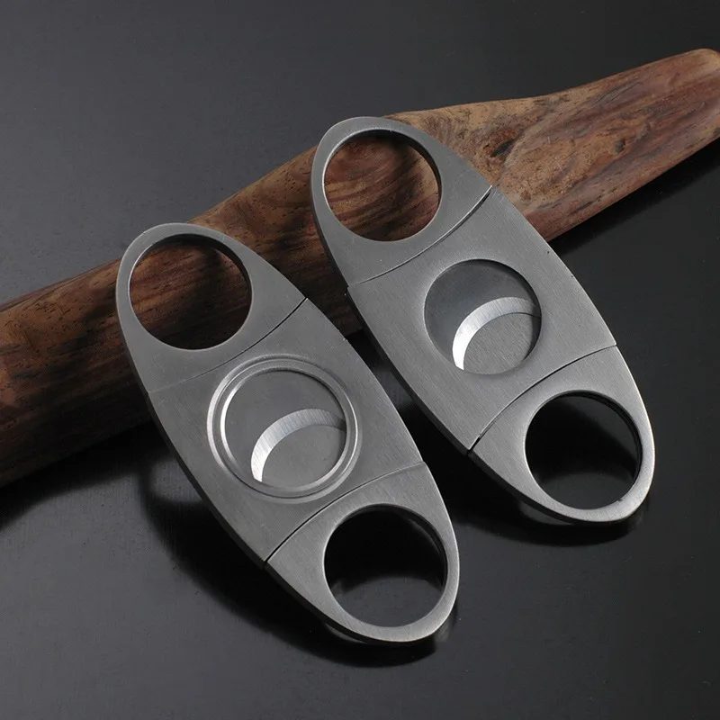 2Pcs Stainless Steel Cigar Cutter Metal Classic Cutters Guillotine Cigar Scissors Gift Puncher Cutting Knife Cigar Accessories image 6
