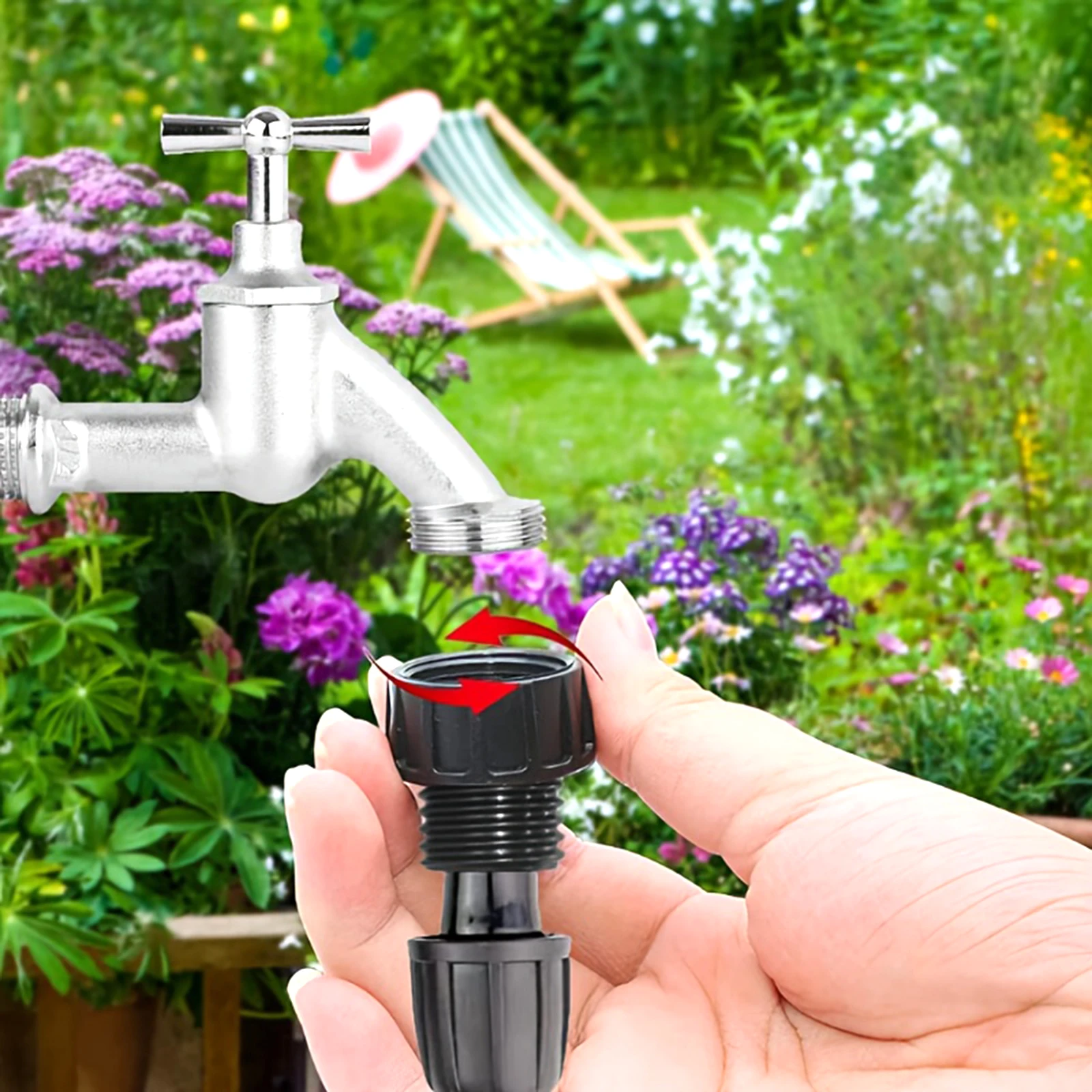 2Pcs 1/2'' & 3/4'' Garden Tap Hose Quick Connector Barb Water Pipe Joint Male Female Thread Drip Irrigation Adapter