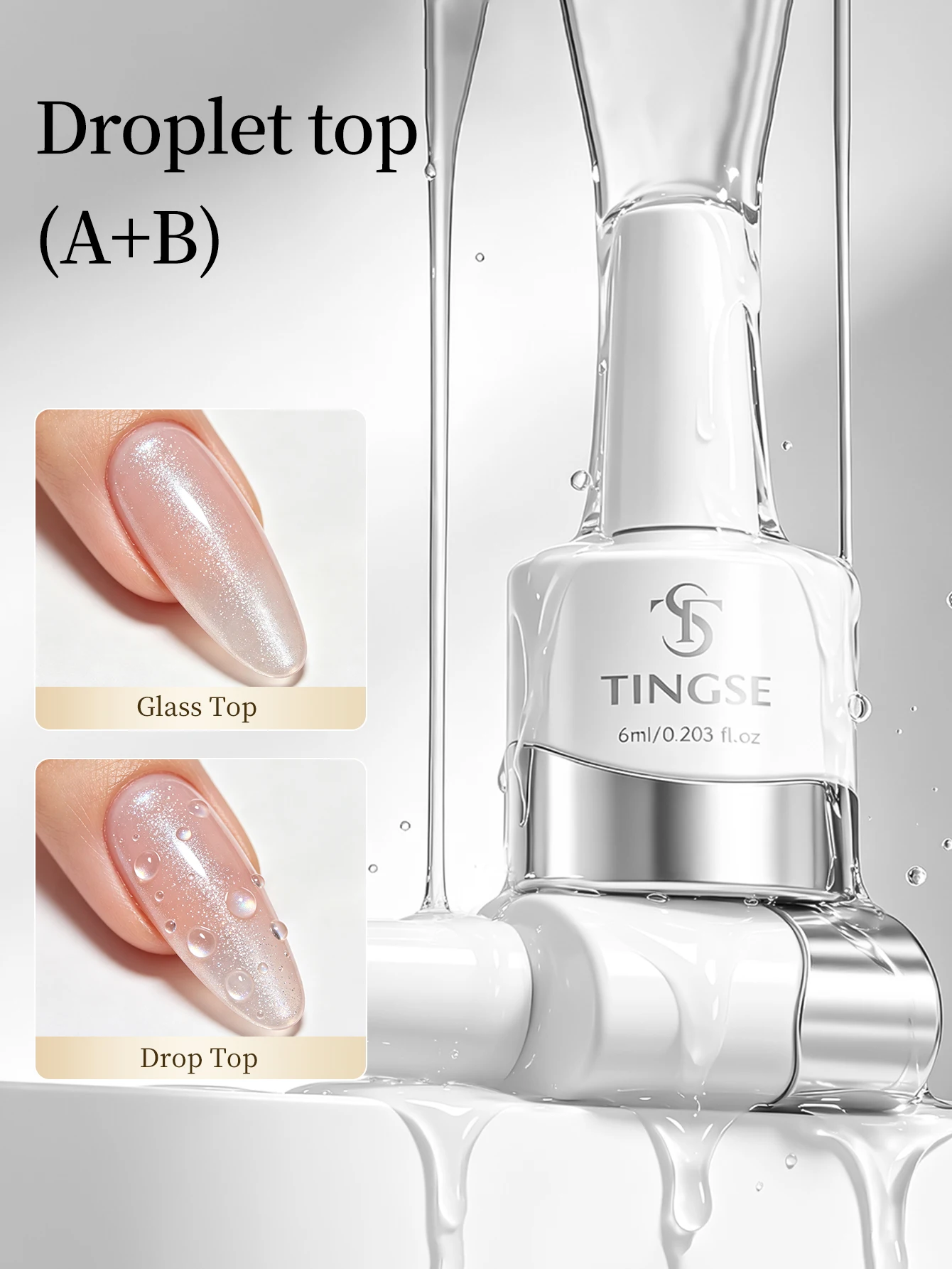 2/3/5Pcs 6Ml Droplet Top Coat  - Gel Top Coat 评论和价格