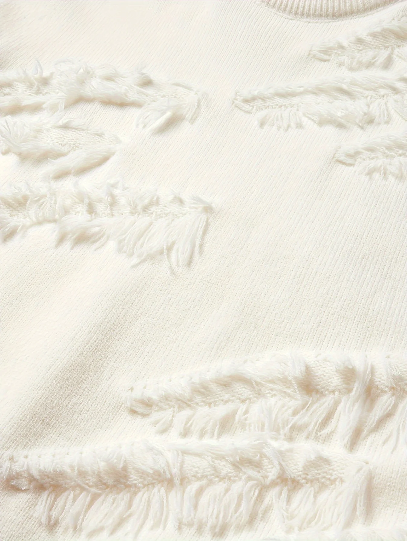 LVLAEA Claw Marks Design Tassel Men Winter Fall Streetwear Long Sleeve Round Neck Solid Color Trendy Fashion Y2K Pullover for Me