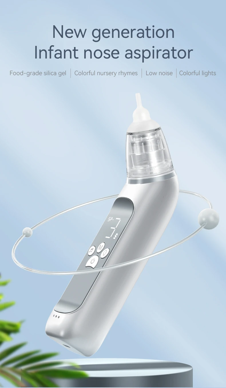 Aspirateur Nasal Bébé Électrique - Ventouse Nez 3 Niveaux Avec Musique Et Lumière Anti-Refoulement