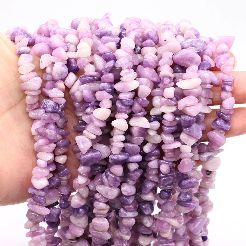 

Irregular Natural Gravel Lilac Lepidolite Stone Loose Chips Beads For Jewelry Making Diy Necklace Bracelet Accessory Holiday Gif