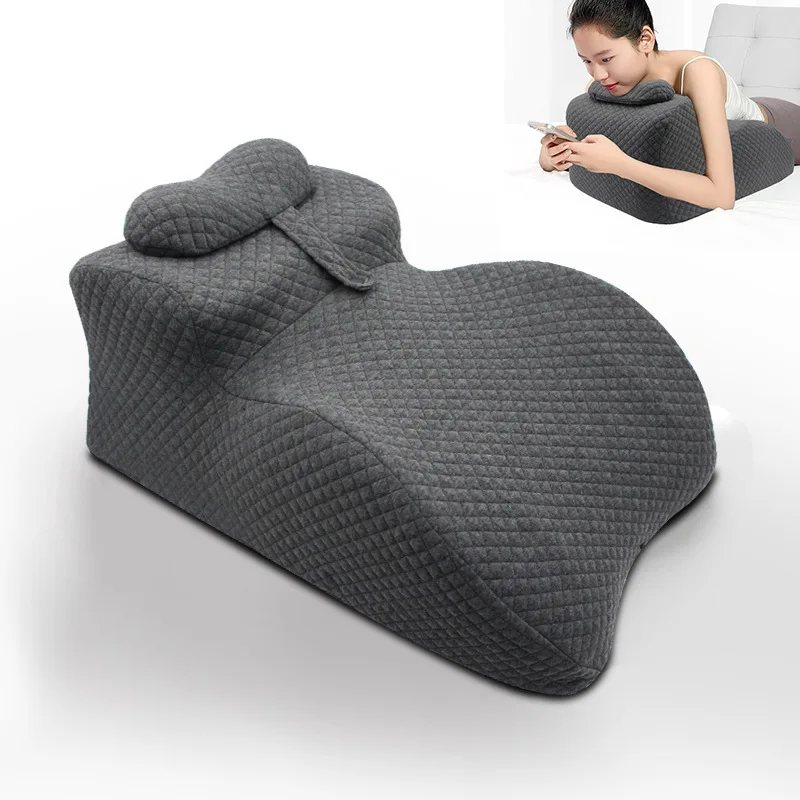 Memory Foam Prone Pillow  Lying Face Down Reading Phone Rest Ergonomic Back Support Cushion for Stomach Sleeping Comfortable