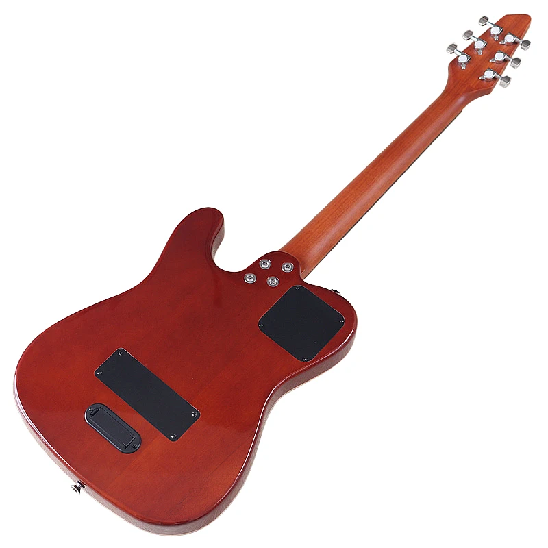 Guitarra silenciosa de 6 cuerdas, Guitarra eléctrica acústica de 39 pulgadas, Guitarra eléctrica acústica universal, tapa de arce flameado, Guitarra de alto brillo