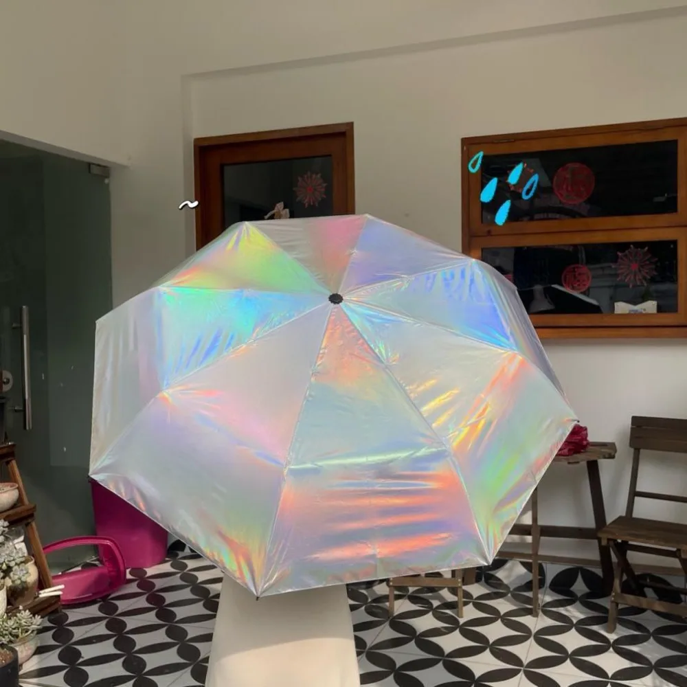 

A Colorful Gradient Umbrella with a Gradient Color Manual Opening And Closing, Windproof, Additions Included, Sunshade Umbrella