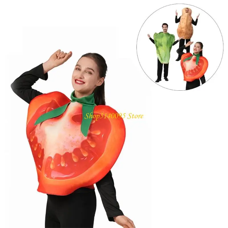 زي البطاطس/الملفوف/الطماطم من DXAE، ملابس خضروات مضحكة للطعام، زي تنكري للهالوين للبالغين من الرجال والنساء هدية